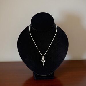 James Avery Rose Pendant + JA 925 Sterling Silver Chain Necklace 18” Signed